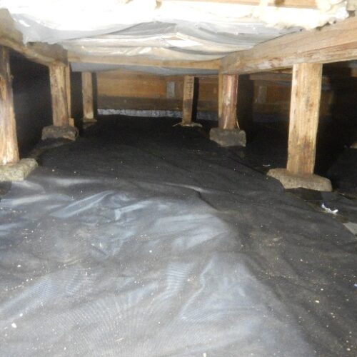 防湿シート引き込み施工